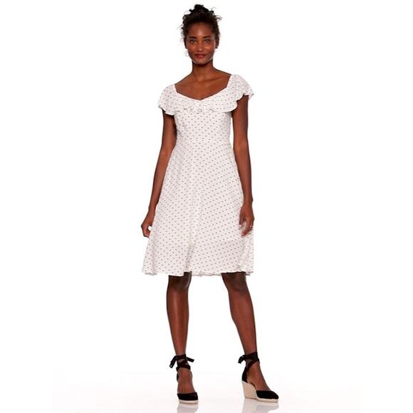 Women's Ruffled Sweetheart-Neck Fit & Flare Dress for Women Polka Dot size XL - Picture 1 of 4